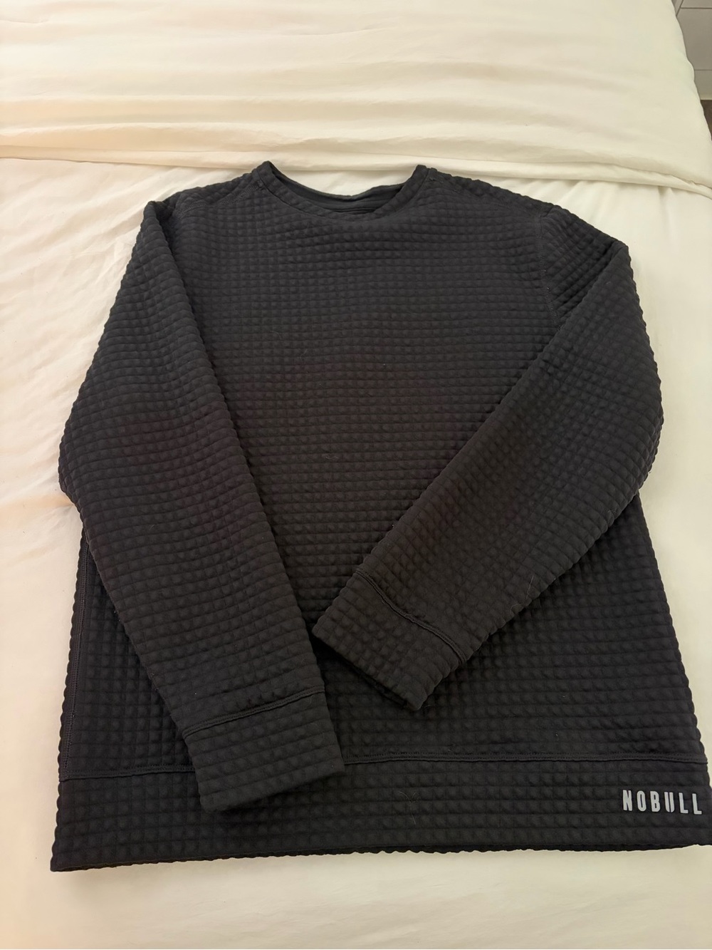 NOBULL Black Waffle-Knit Crewneck Sweater